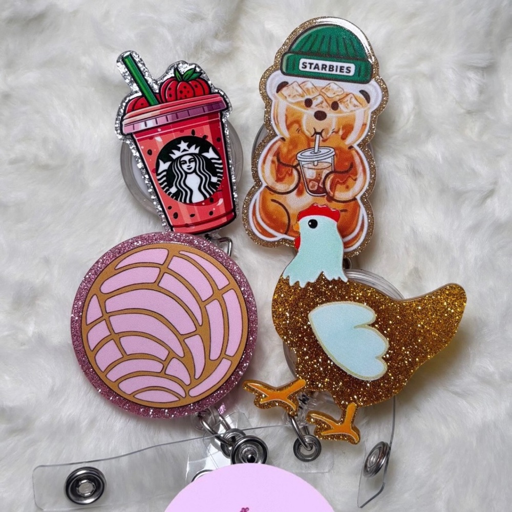 Coffee badge reels